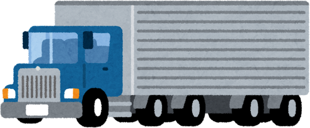 Illustration of a Large Blue Semi Truck with Extended Hood